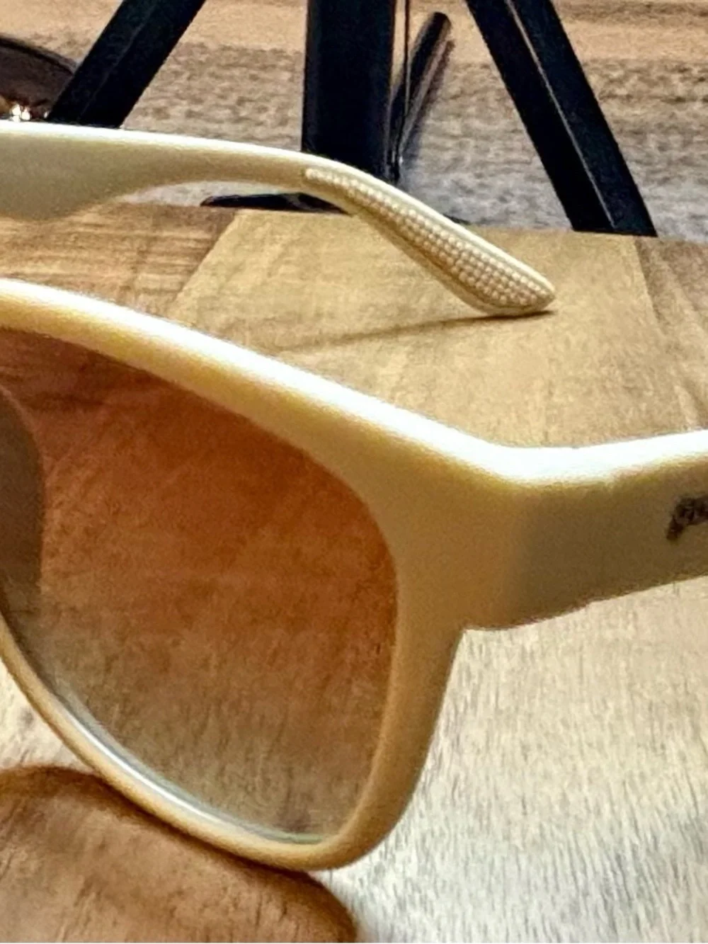 Men's White Frame Sunglasses with Brown Lenses